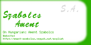 szabolcs ament business card